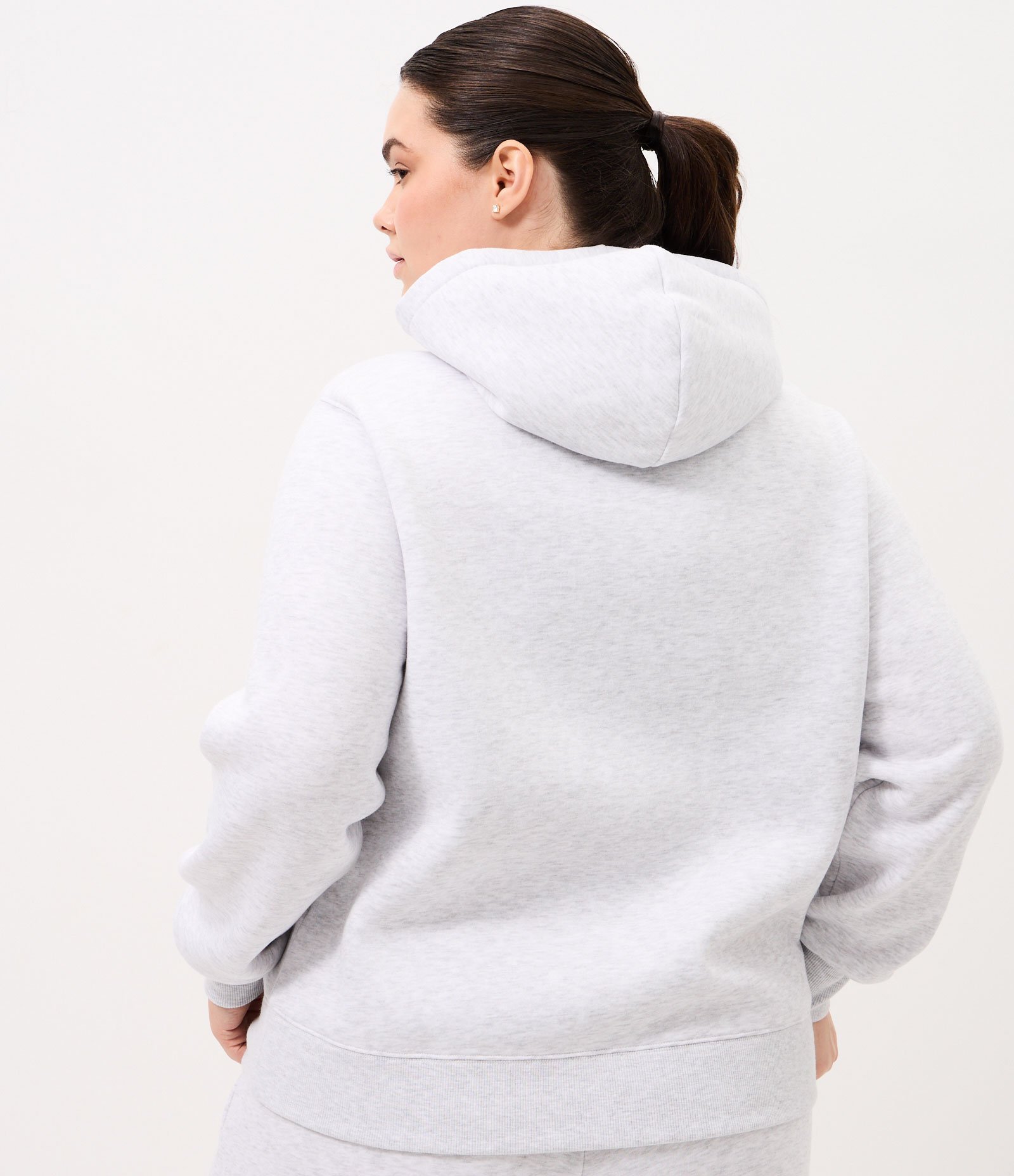 Moletom Esportivo com Capuz Curve & Plus Size Cinza Claro 5