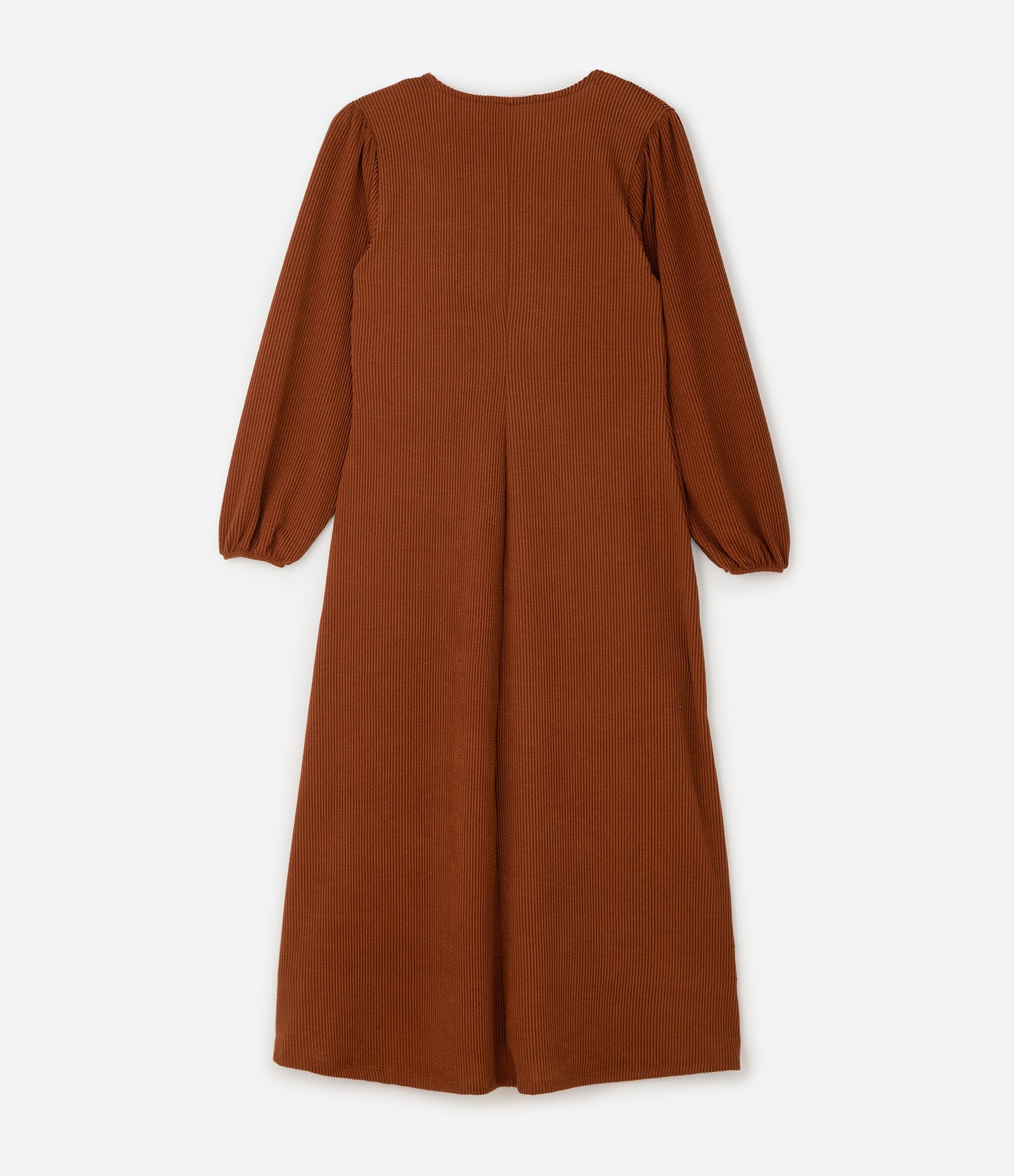 Vestido Midi Sorella com Manga Bufante Curve & Plus Size Marrom 2