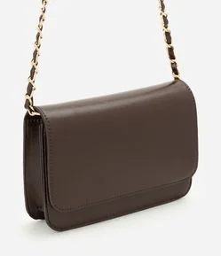 Bolsa Transversal Pequena em PU com Alça Corrente