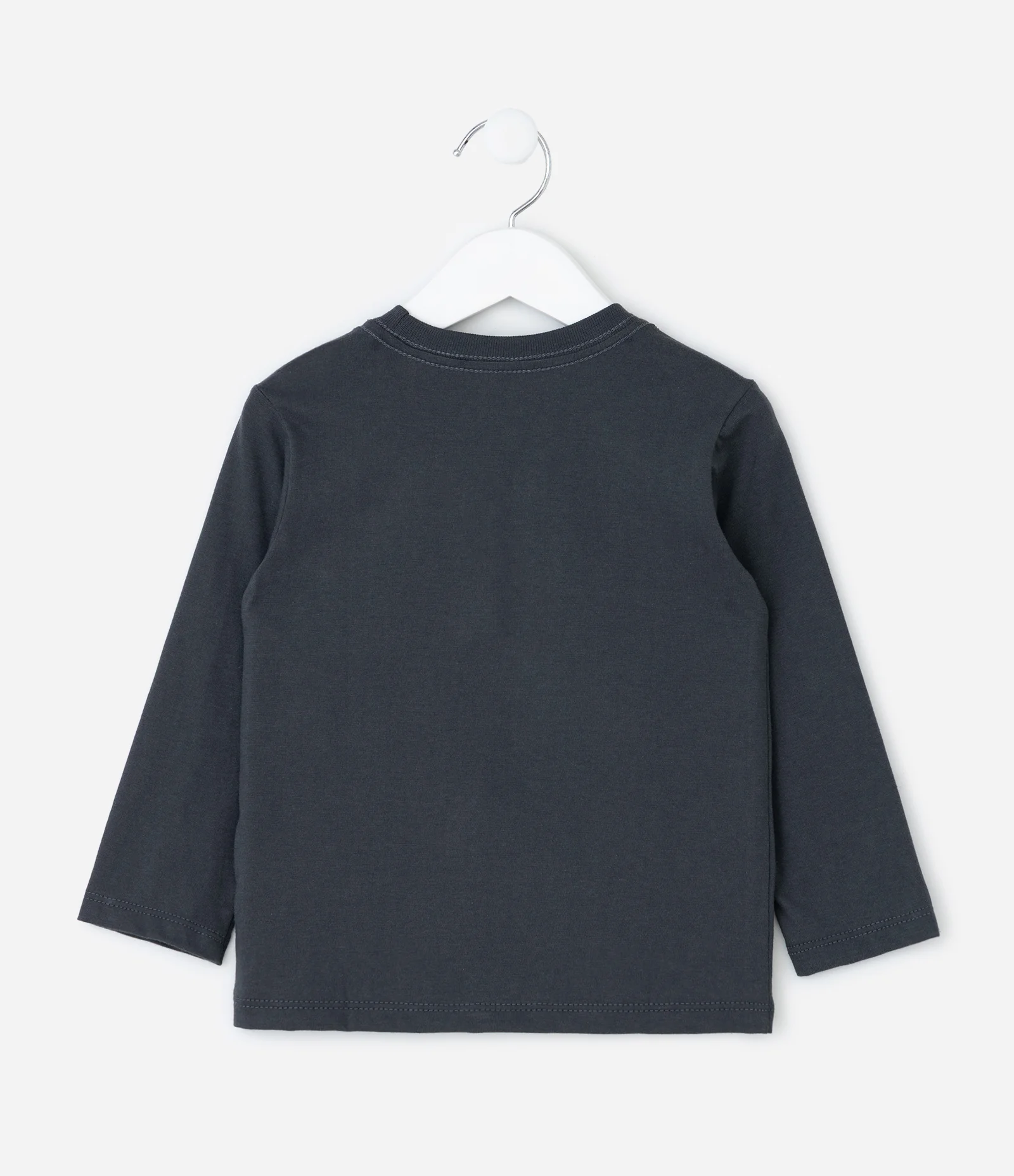 Camiseta Infantil Manga Longa com Estampa Tratores – Tam 1 a 5/6 Anos Cinza Chumbo 2