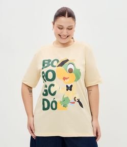Camiseta Alongada com Estampa Zé Carioca Borogodó Curve & Plus Size