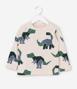 Camiseta Infantil Manga Longa Estampa Dinossauros – Tam 1 a 6 Anos