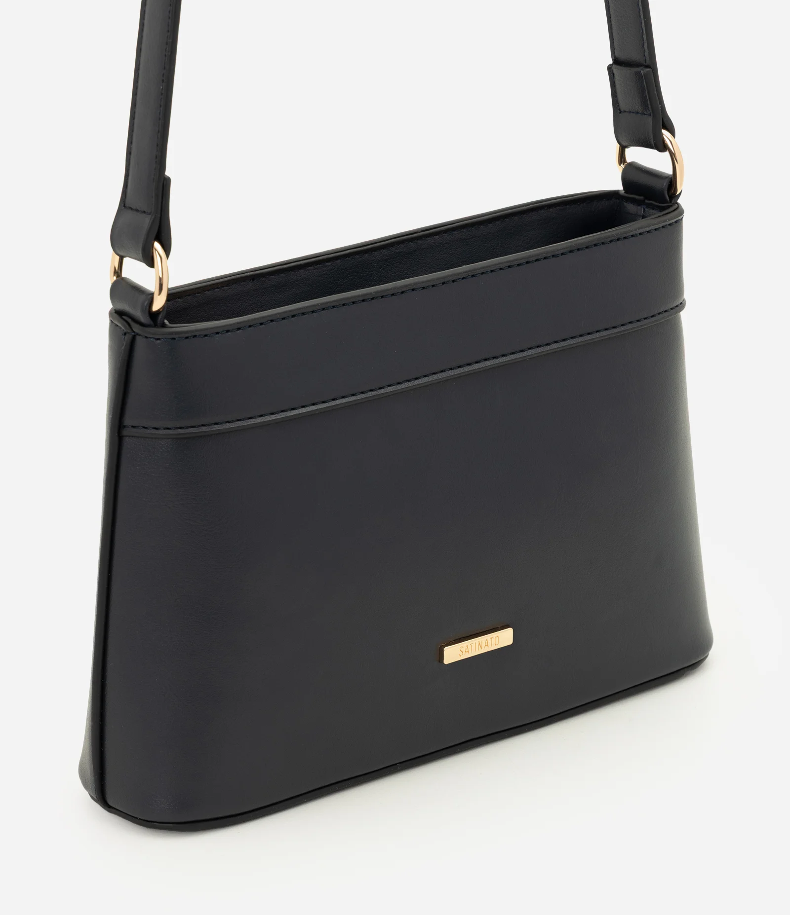 Bolsa Transversal Pequena com Alça Longa Azul Marinho 1