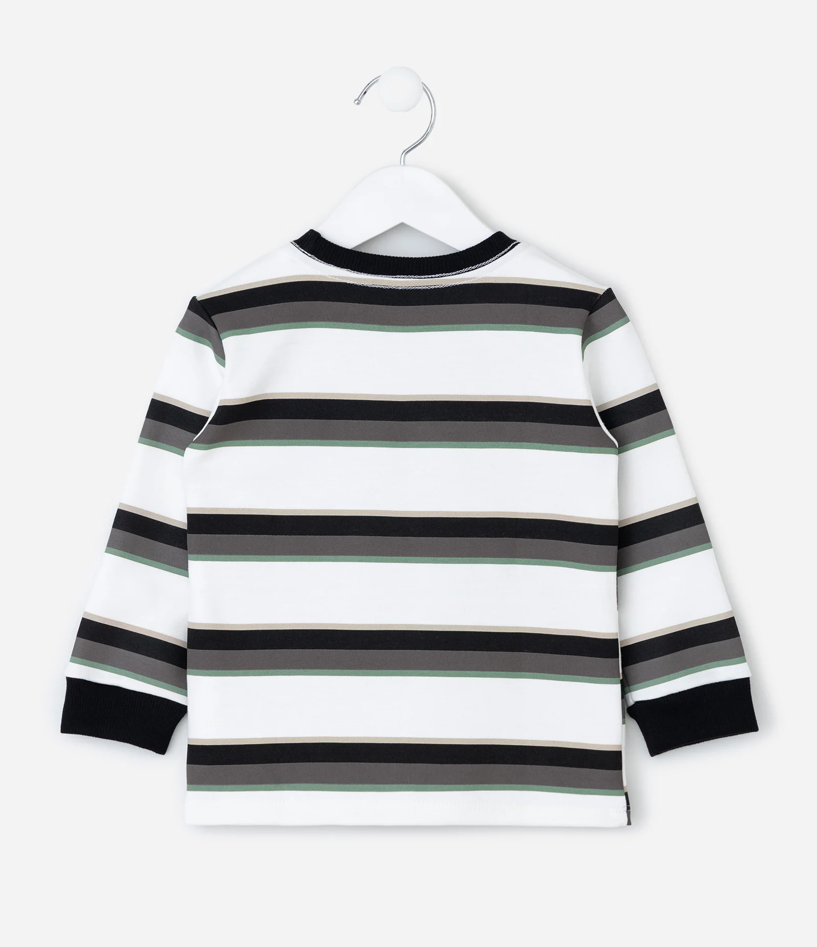 Camiseta Infantil Listrada em Suedine – Tam 1 a 5/6 Anos Branco 3