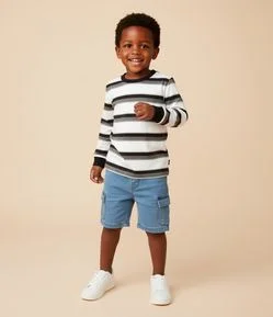 Camiseta Infantil Listrada em Suedine – Tam 1 a 5/6 Anos