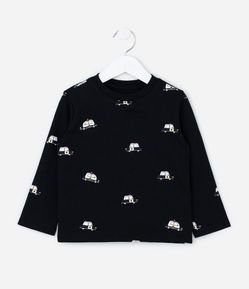 Camiseta Infantil com Estampa de Carrinhos de Polícia – Tam 1 a 6 Anos