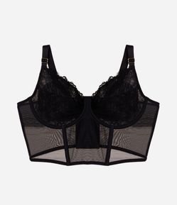 Sutiã Corset em Tule com Renda Curve & Plus Size
