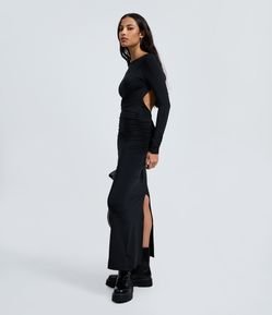 Vestido New Midi com Decote Torcido nas Costas