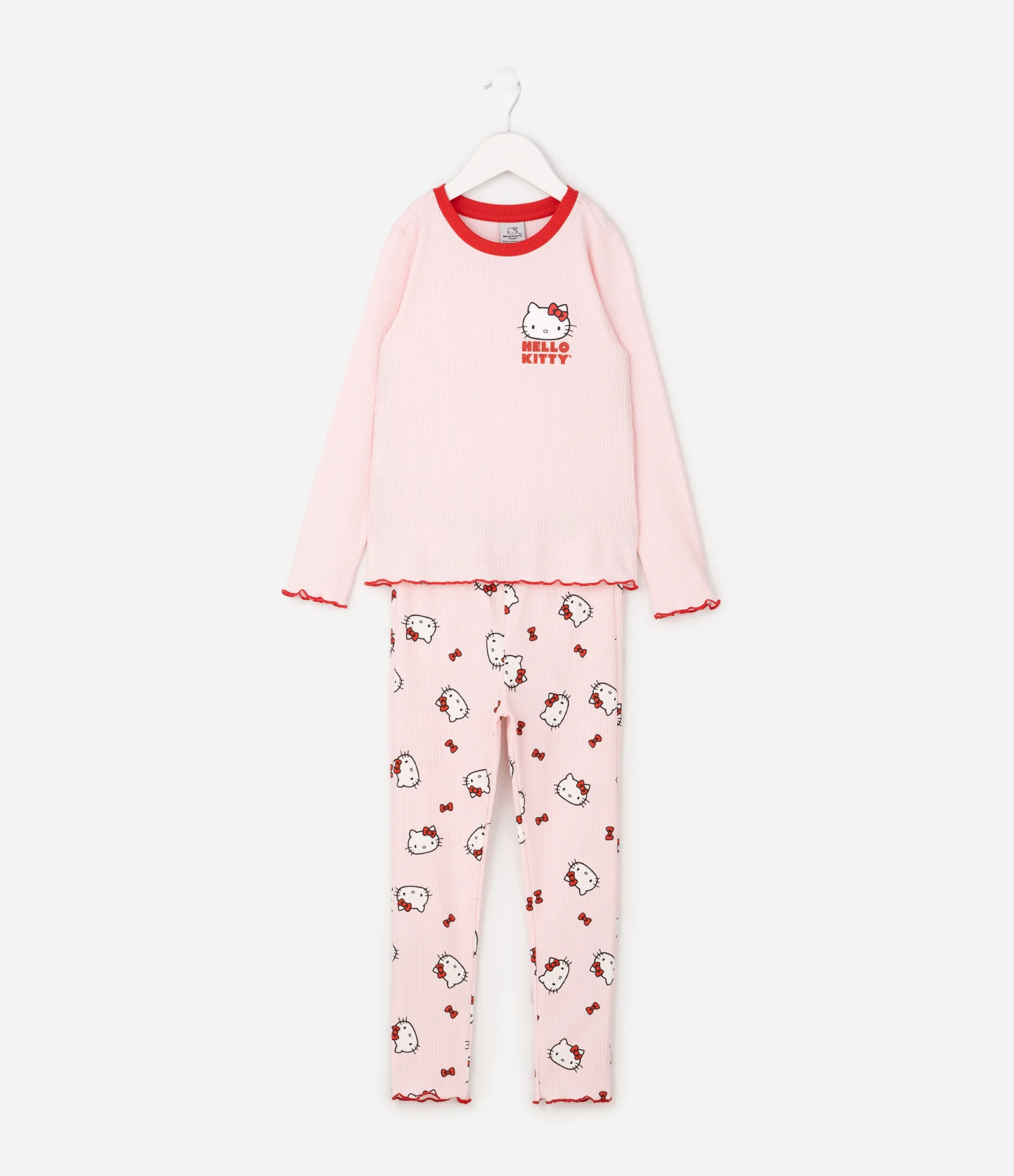 Pijama Infantil Hello Kitty em Ribana Canelada – Tam 5 a 14 Anos Rosa 2