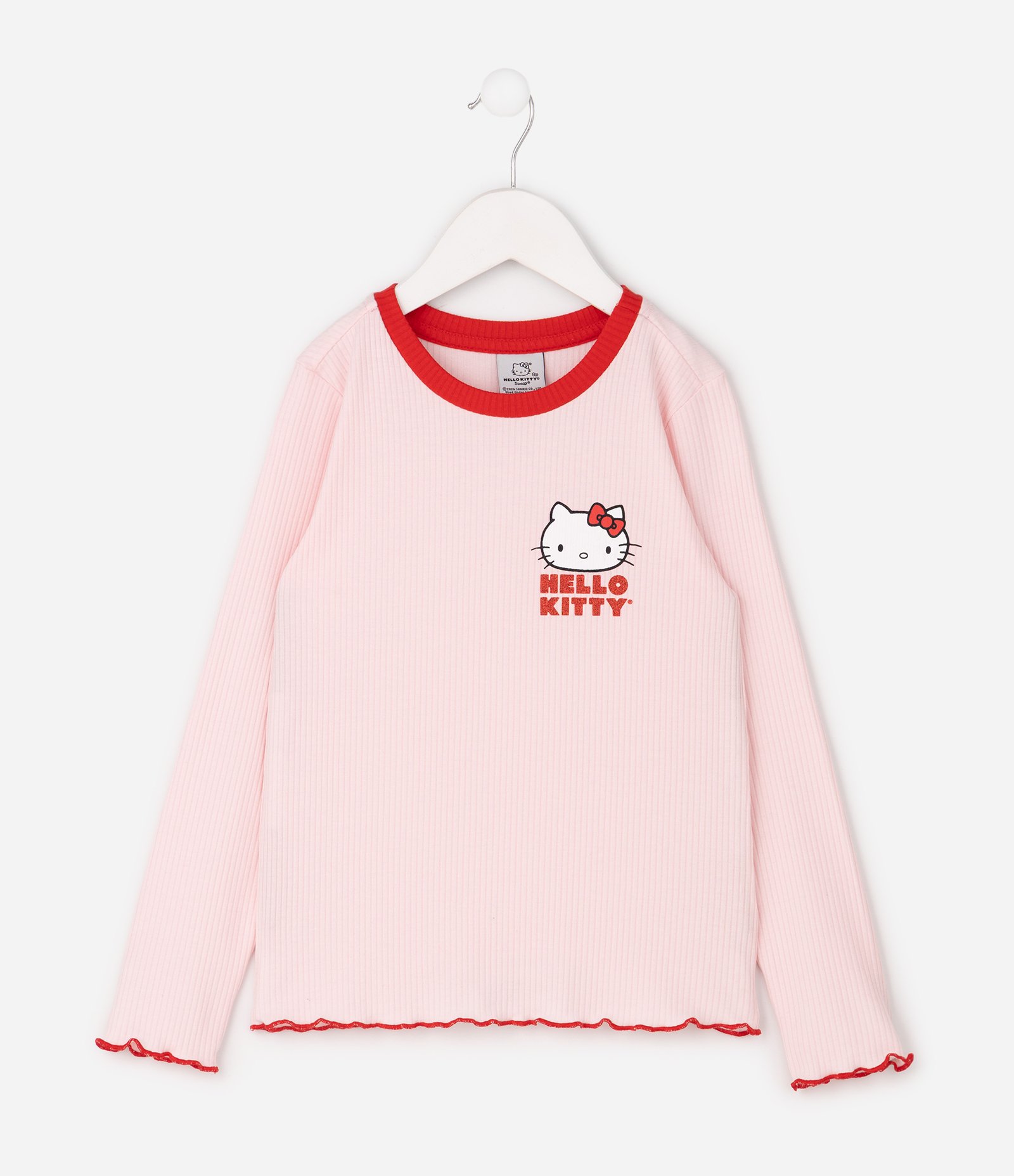 Pijama Infantil Hello Kitty em Ribana Canelada – Tam 5 a 14 Anos Rosa 3