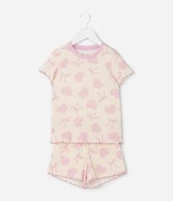 Pijama Infantil em Ribana da Barbie com Laços – Tam 5 a 12 Anos