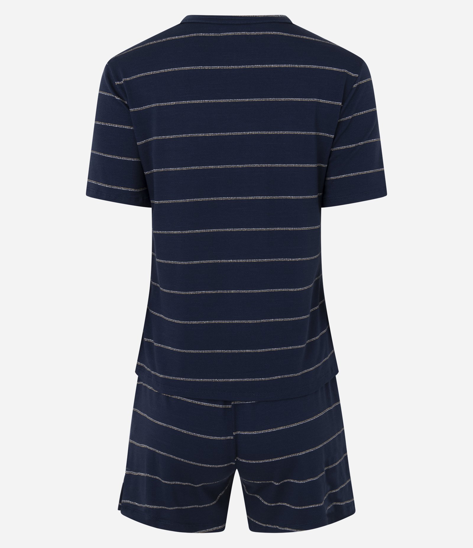 Pijama Curto em Viscolycra com Estampa de Listras Azul 3