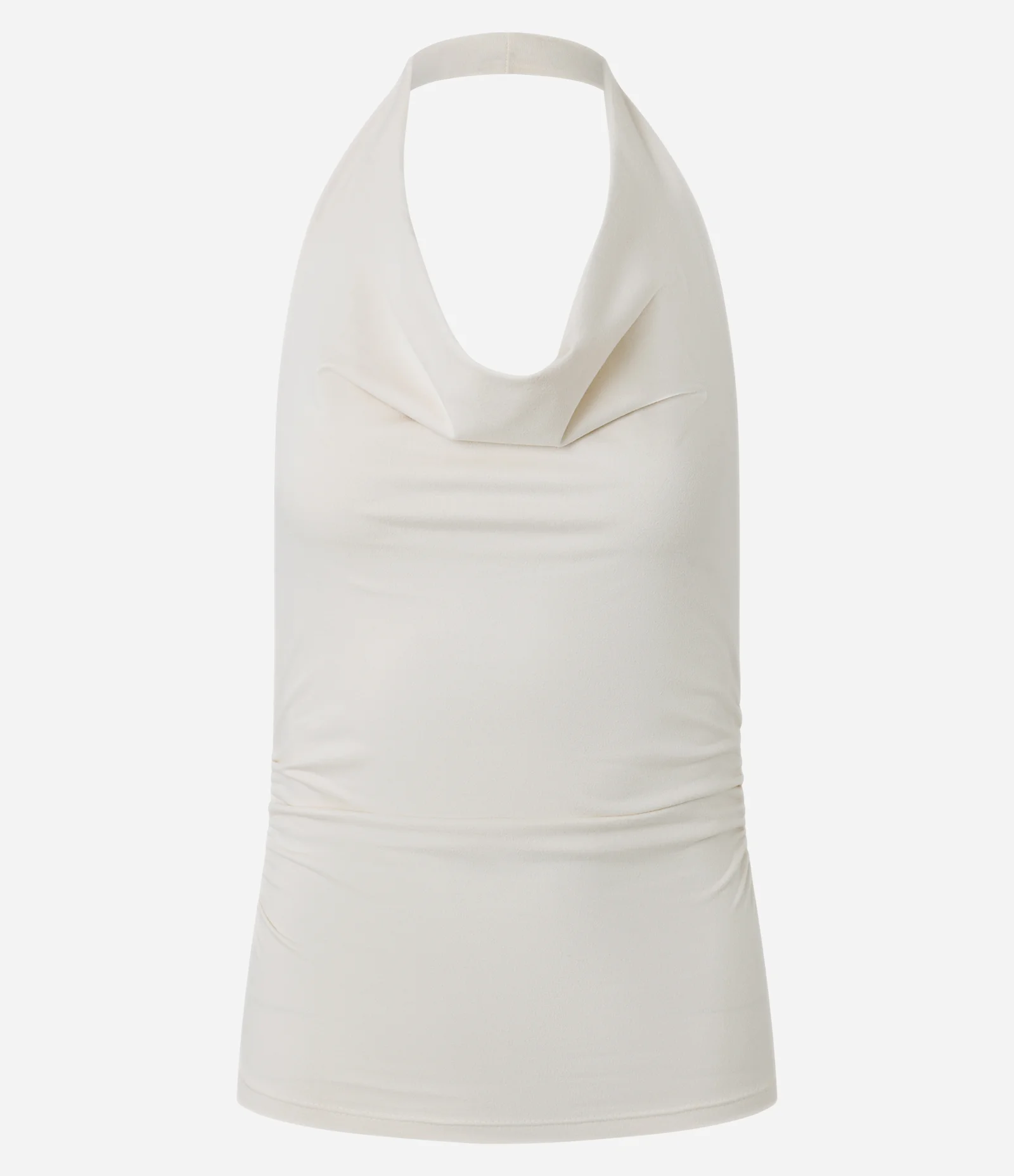 Blusa Frente Única em Suede com Decote Degagê Branco 5