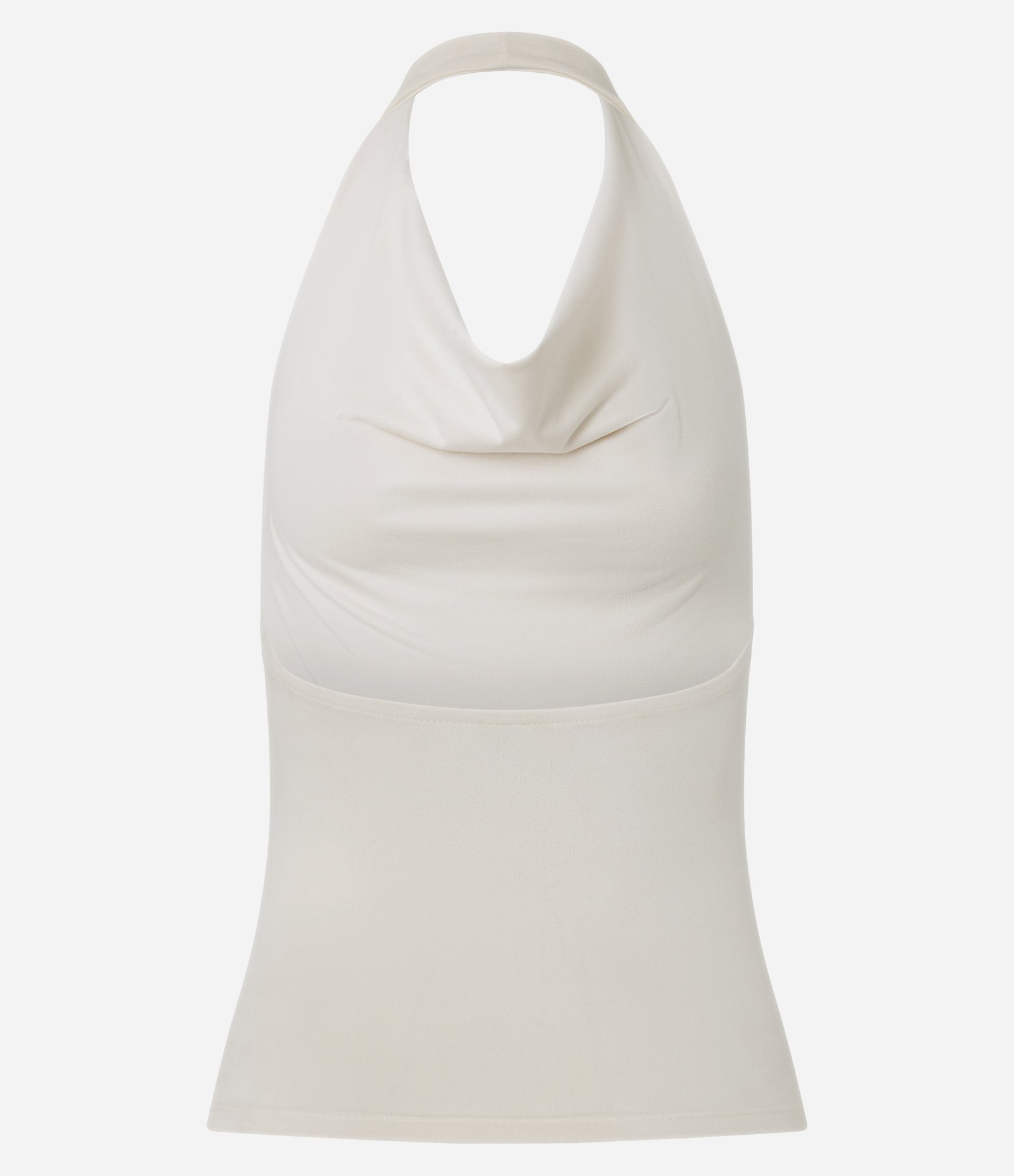 Blusa Frente Única em Suede com Decote Degagê Branco 6