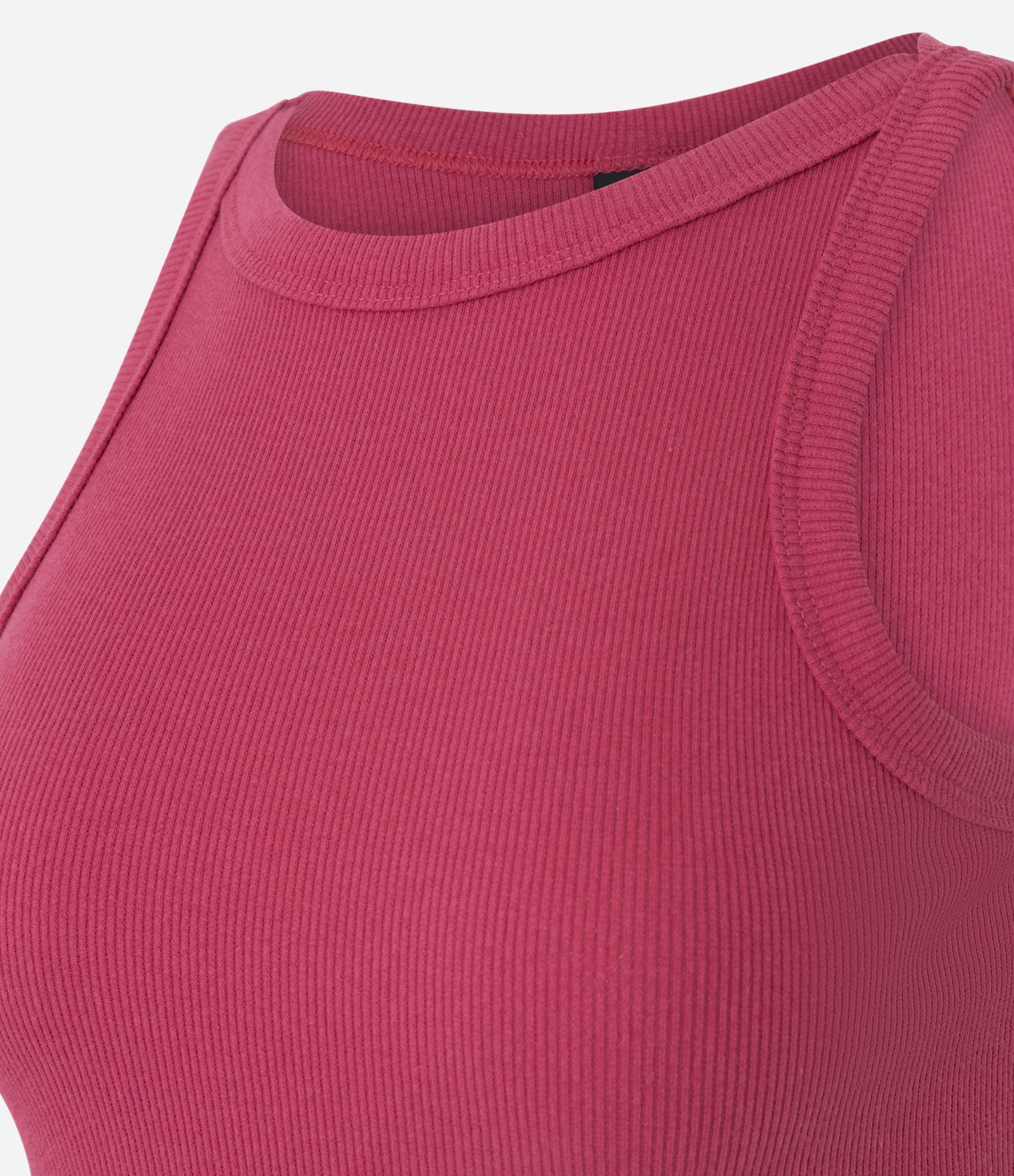 Blusa Regata Canelada em Ribana de Algodão Vermelho 6