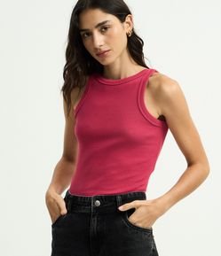 Blusa Regata Canelada em Ribana de Algodão