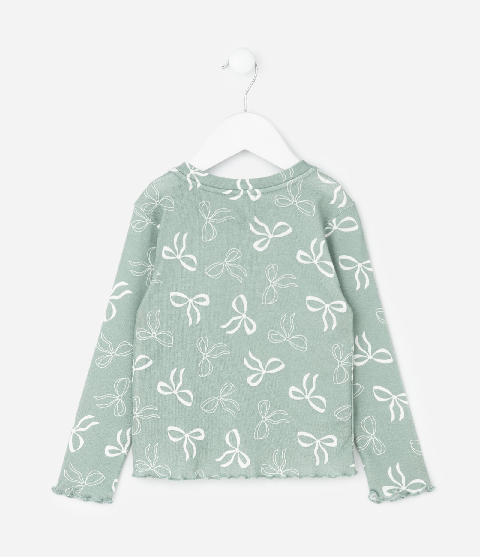 Pijama Infantil Blusa e Calça com Estampa de Laços – Tam 2 a 8 Anos Verde Claro 3