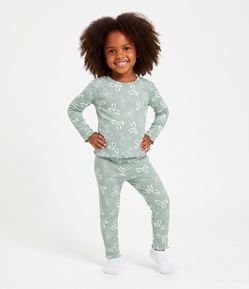 Pijama Infantil com Estampa de Laços – Tam 2 a 8 Anos