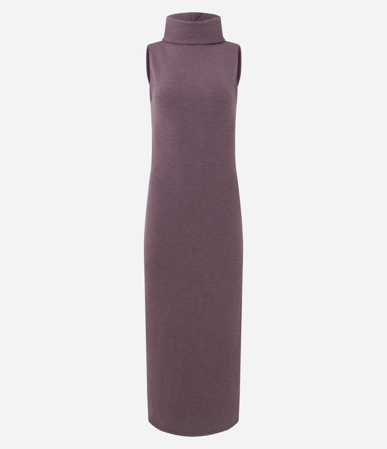 Vestido Long Midi em Anaruga com Gola Alta Roxo 1