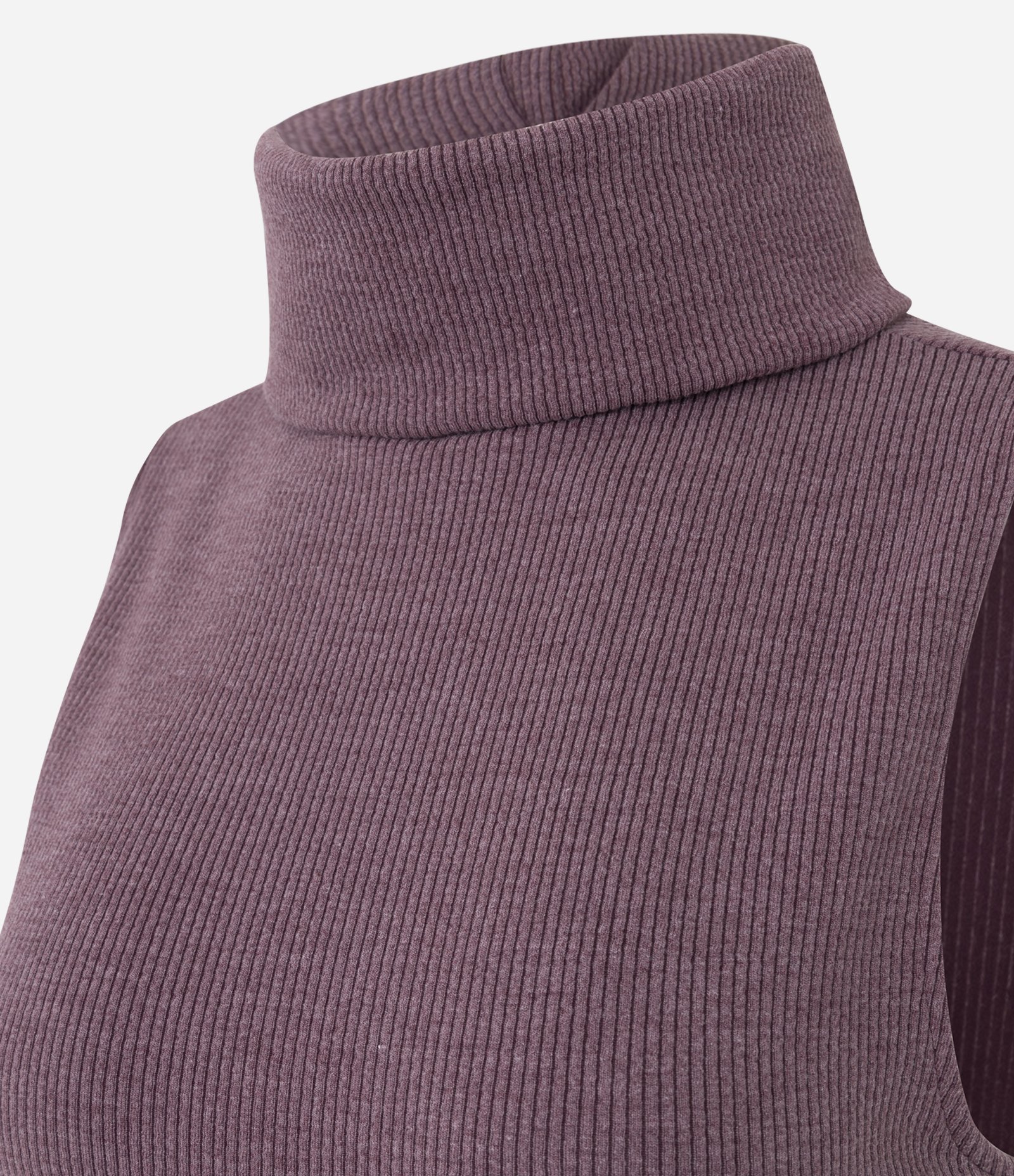 Vestido Long Midi em Anaruga com Gola Alta Roxo 2
