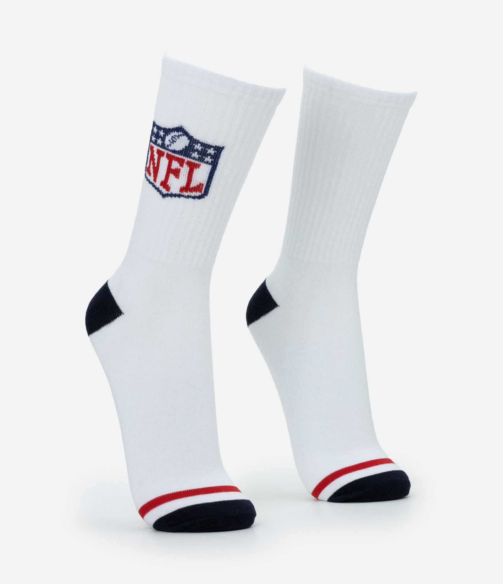 Meia Cano Longo Individual Algodao Personagem Licenciado NFL Escudo Branco 2