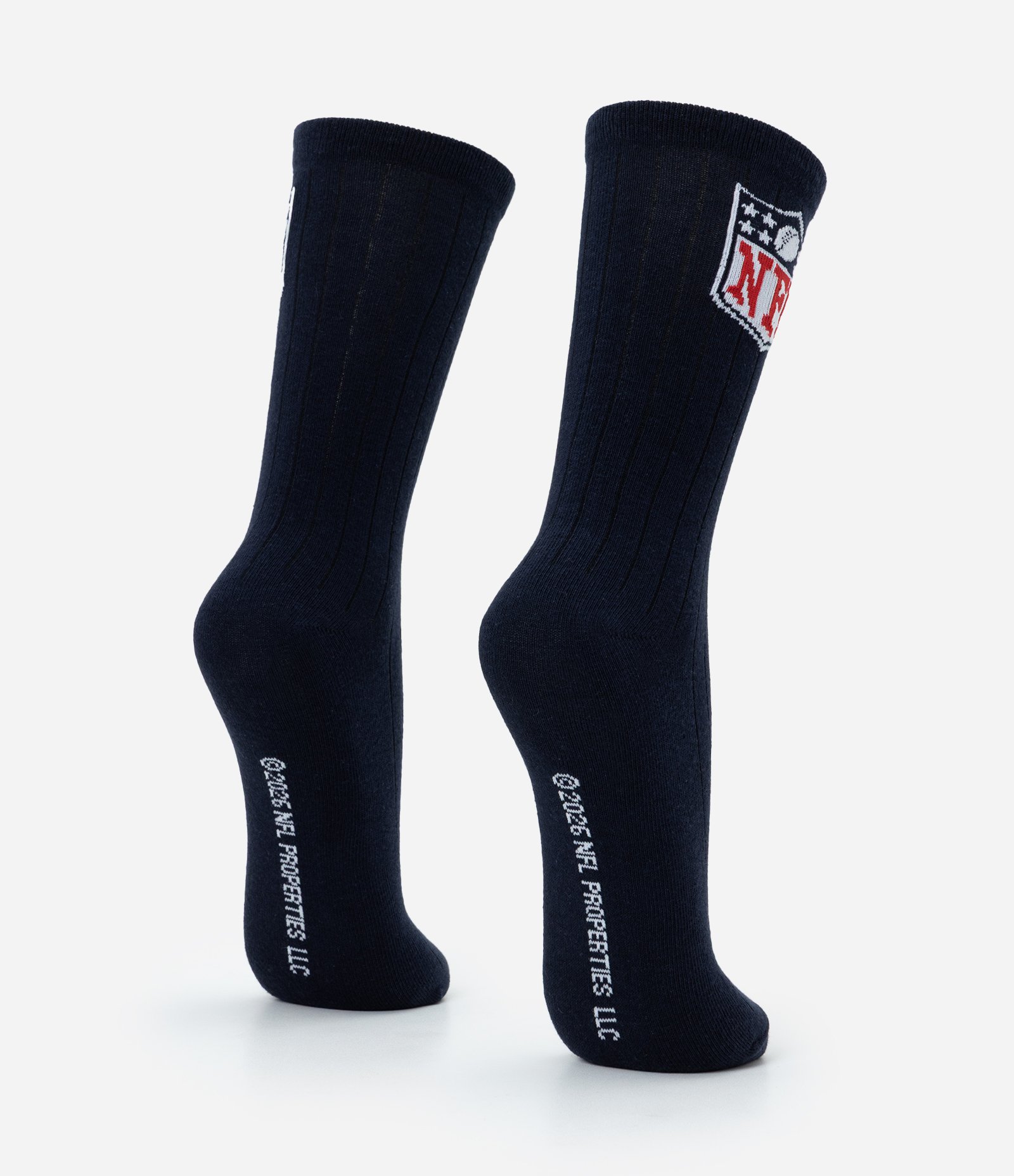 Meia Cano Longo Individual Algodao Personagem Licenciado NFL Escudo Listra Surton Preto 3