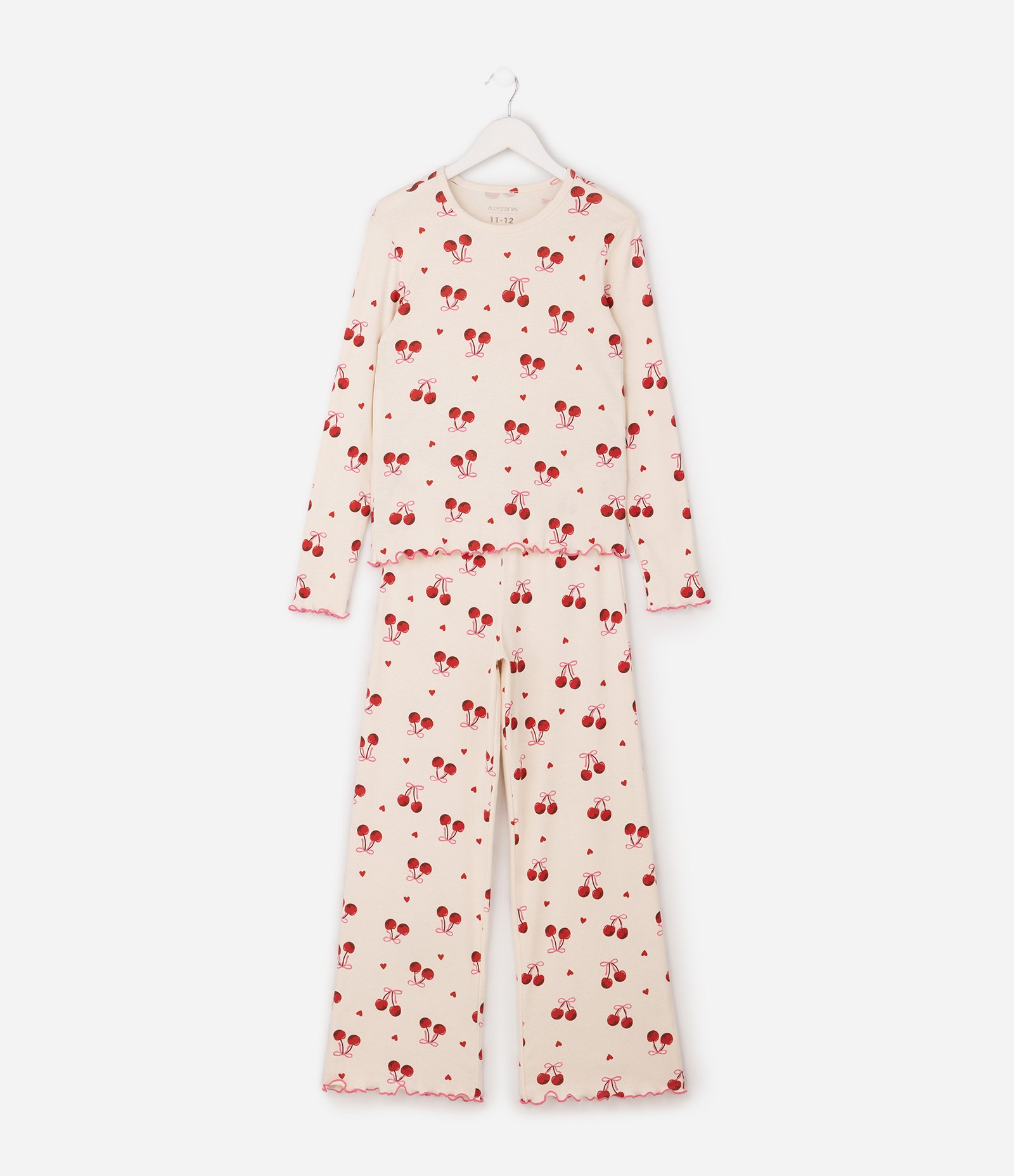 Pijama Infantil Ribana Estampa Cereja - Tam 5 a 16 Anos Bege 1