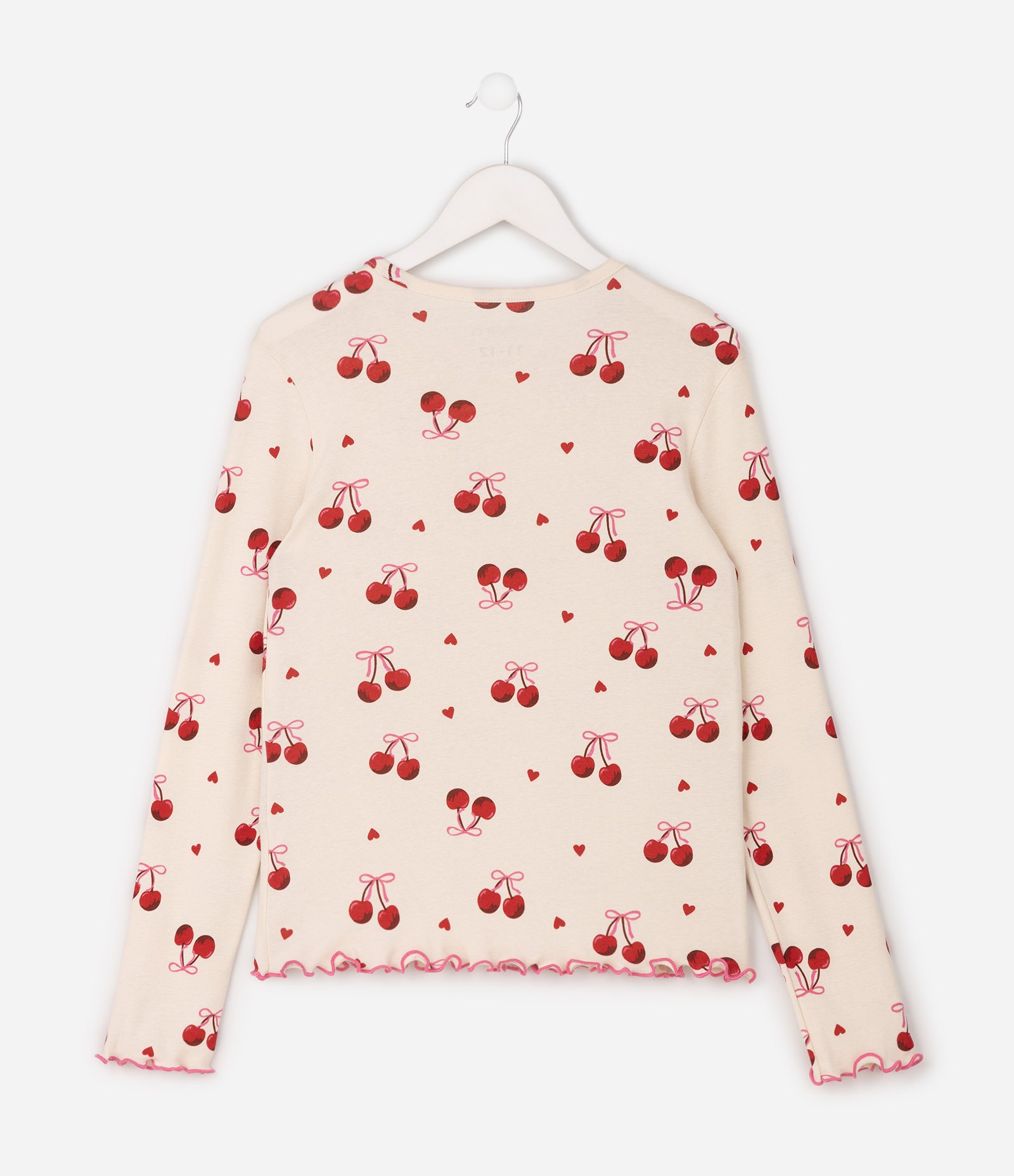 Pijama Infantil Ribana Estampa Cereja - Tam 5 a 16 Anos Bege 3