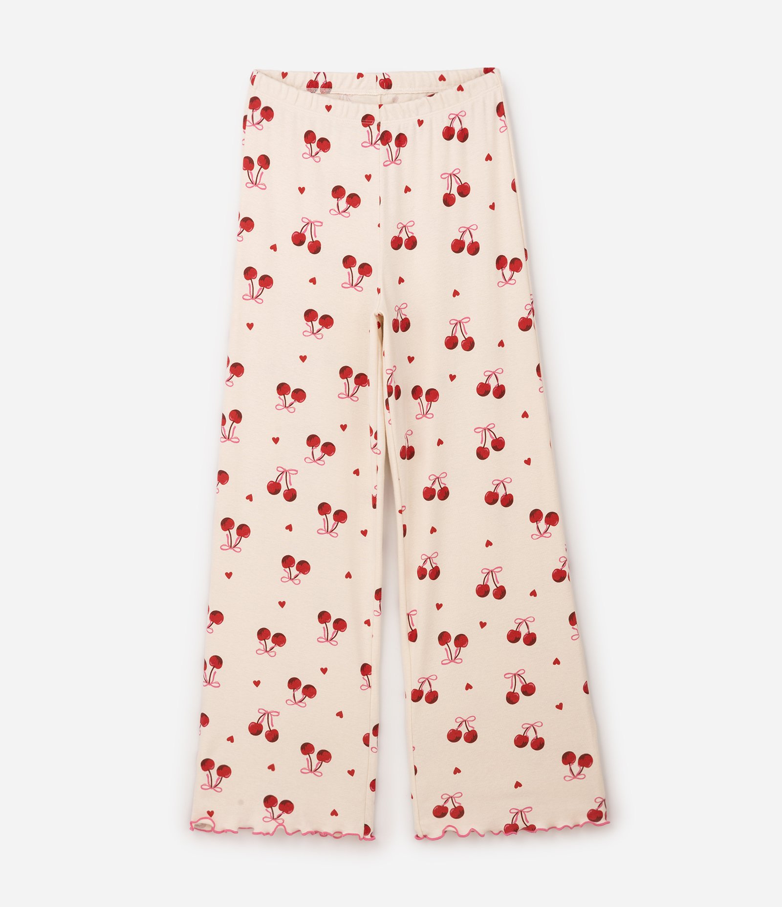 Pijama Infantil Ribana Estampa Cereja - Tam 5 a 16 Anos Bege 4