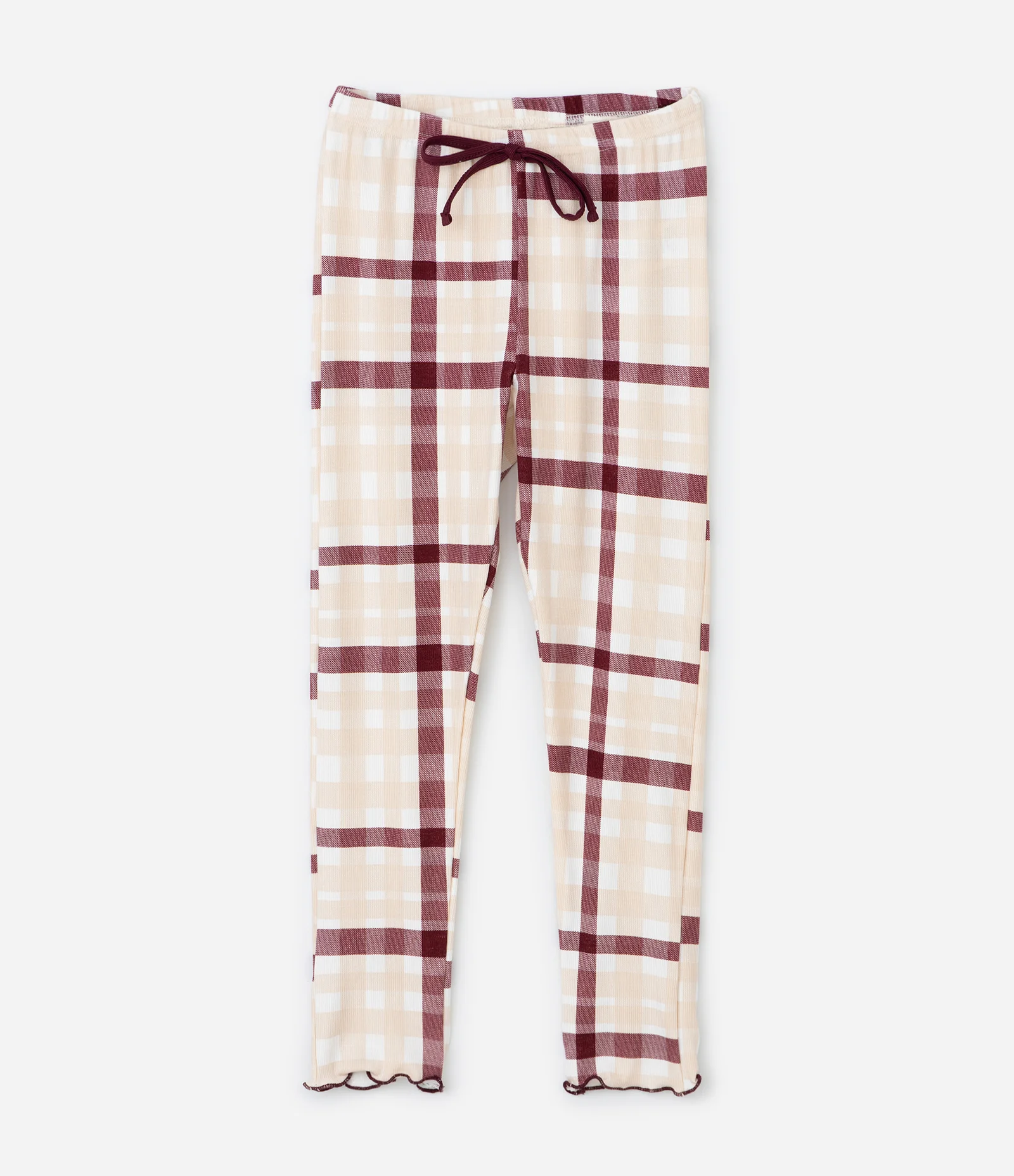 Pijama Infantil Blusa Manga Longa e Calça Xadrez – Tam 2 a 14 Anos Vinho/Bege 4