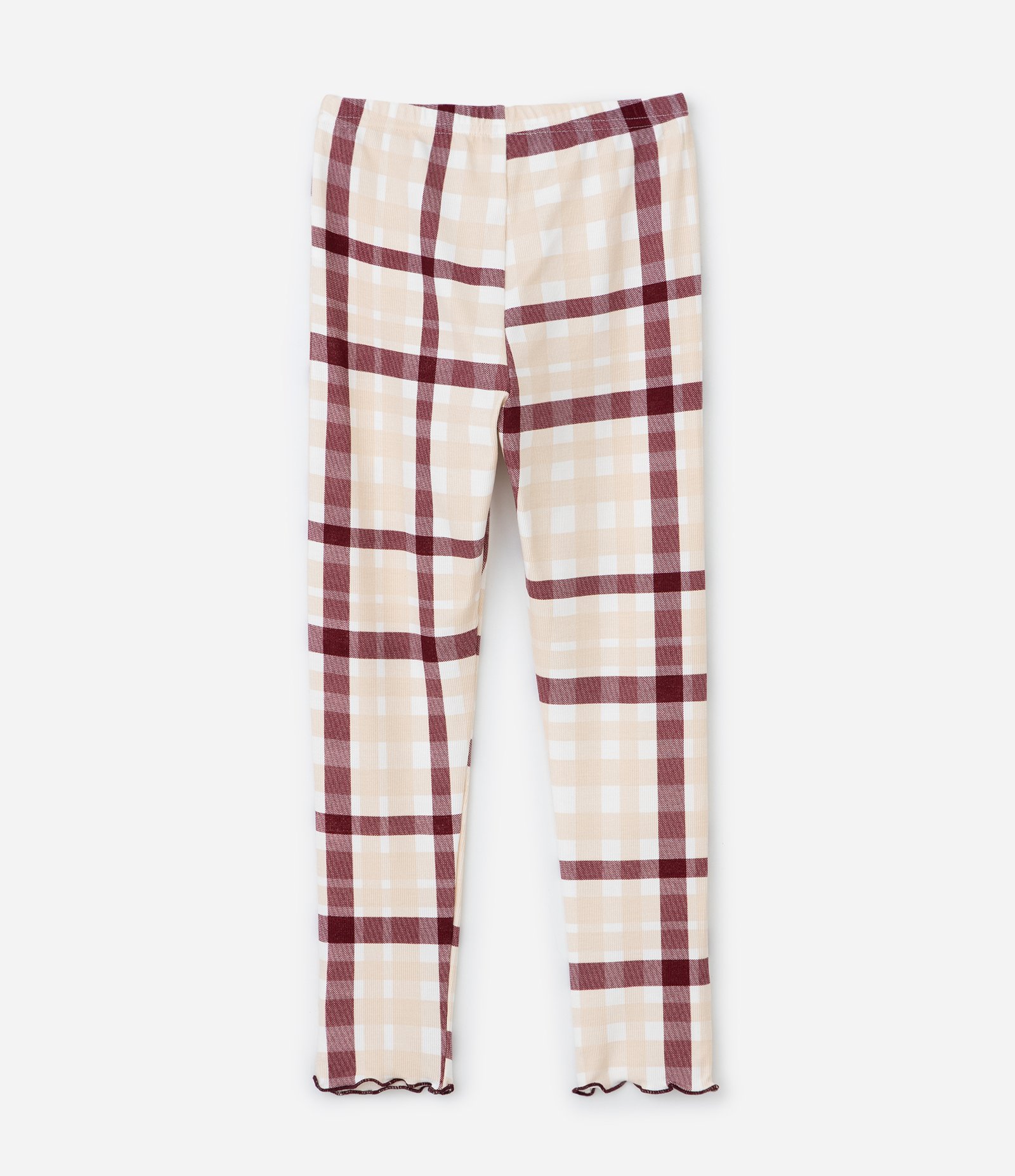 Pijama Infantil Blusa Manga Longa e Calça Xadrez – Tam 2 a 14 Anos Vinho/Bege 5