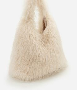 Bolsa Hobo Grande com Textura de Pelos