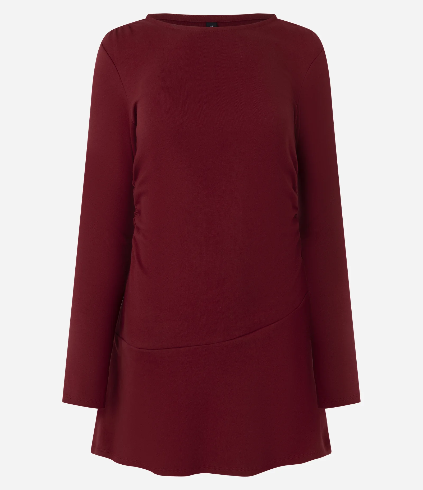 Vestido Curto em Algodão com Drapeado Lateral Vermelho 1