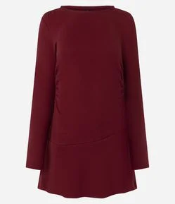 Vestido Curto em Algodão com Drapeado Lateral