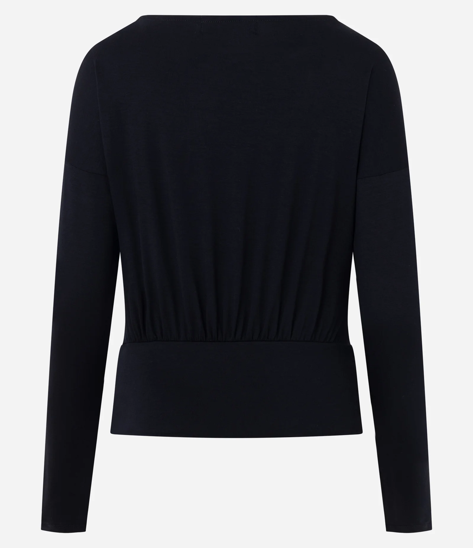 Blusa Regular em Viscose com Decote Canoa Preto 2