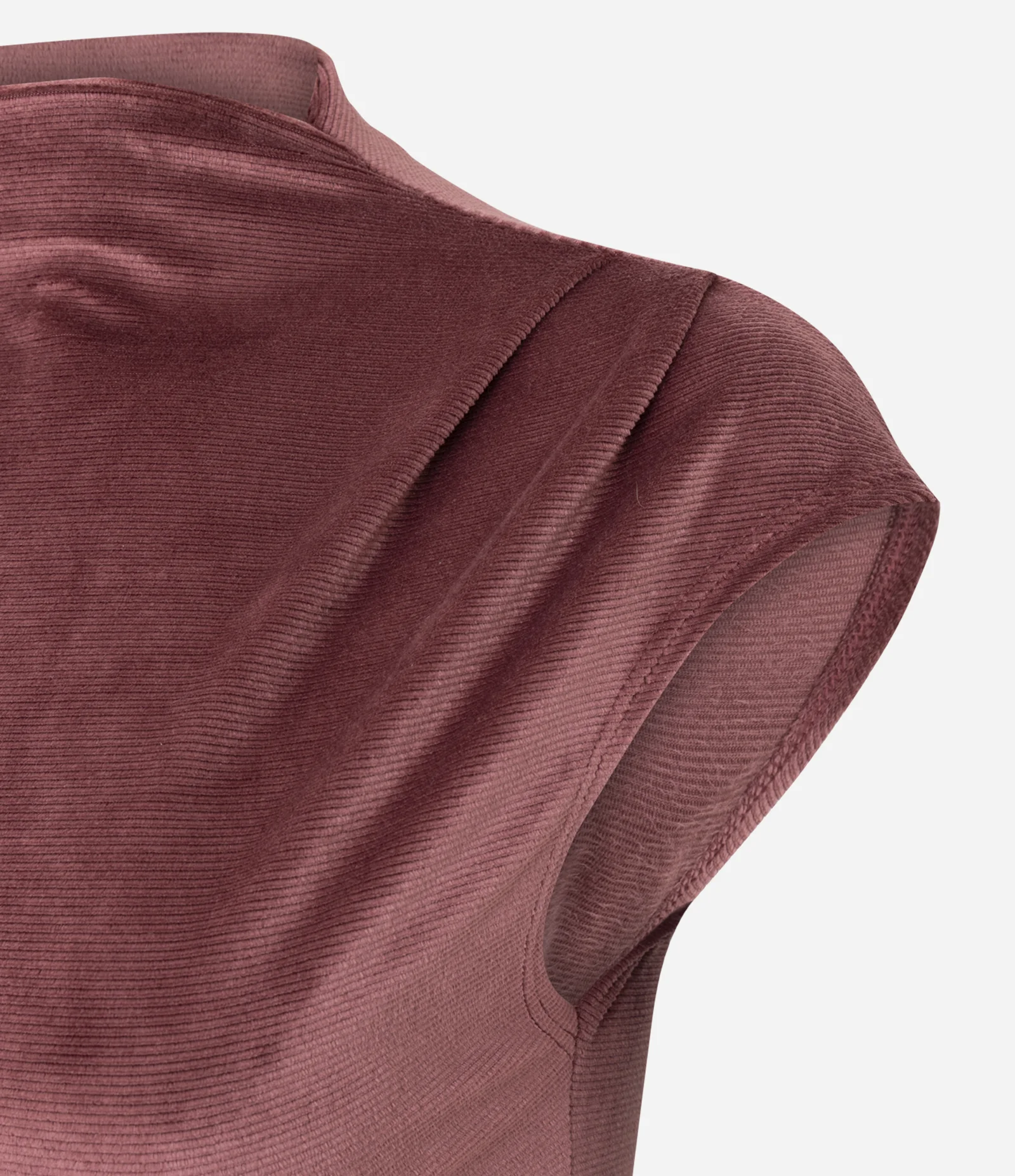 Blusa Ombro Caído em Veludo com Golinha Alta Vermelho 2