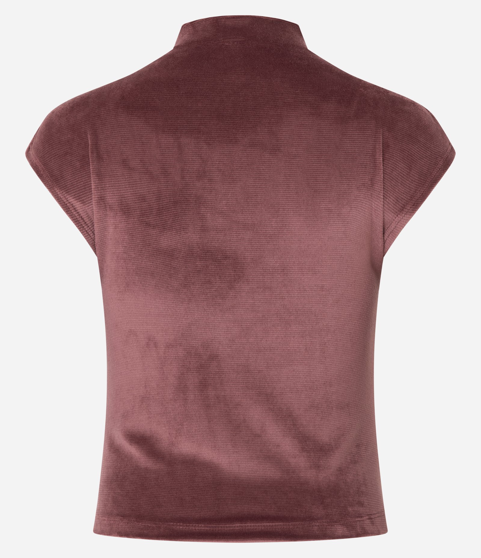 Blusa Ombro Caído em Veludo com Golinha Alta Vermelho 3