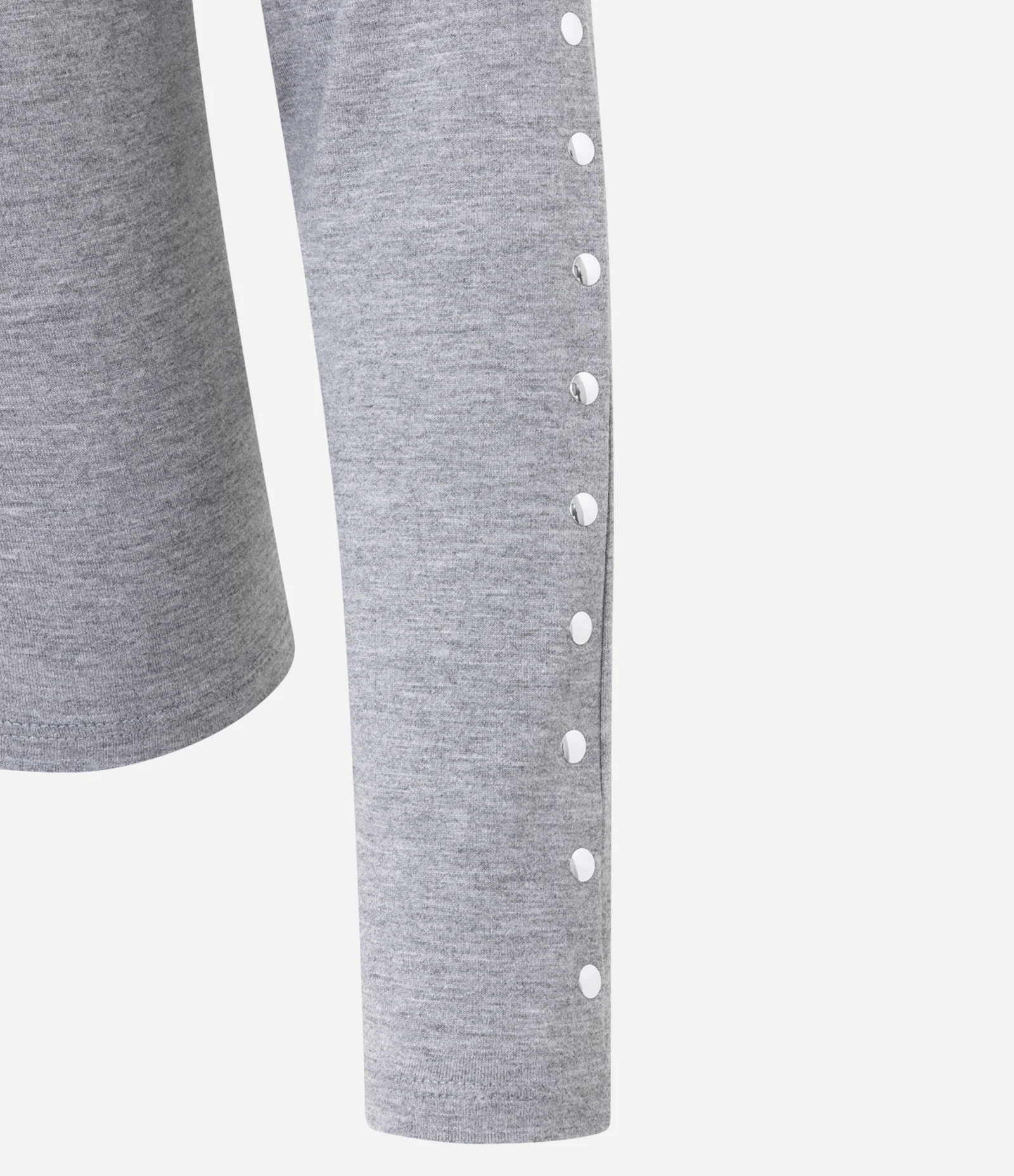 Blusa Ombro a Ombro em Viscolinho com Tachinhas Contrastantes Cinza 6