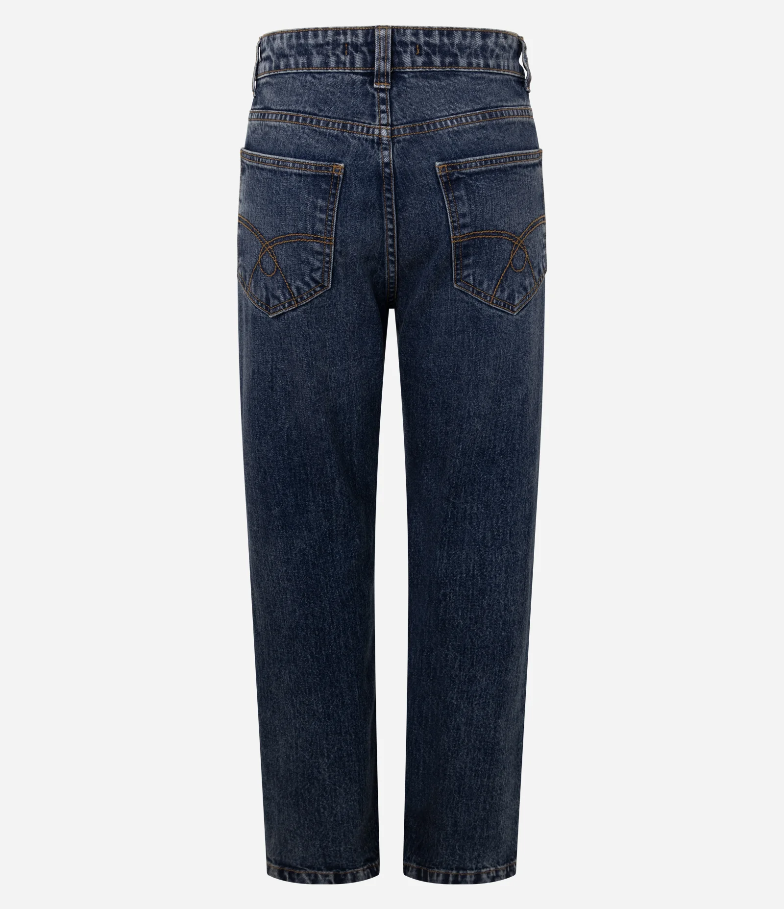 Calça Reta em Jeans com Cintura Média Azul Escuro 2
