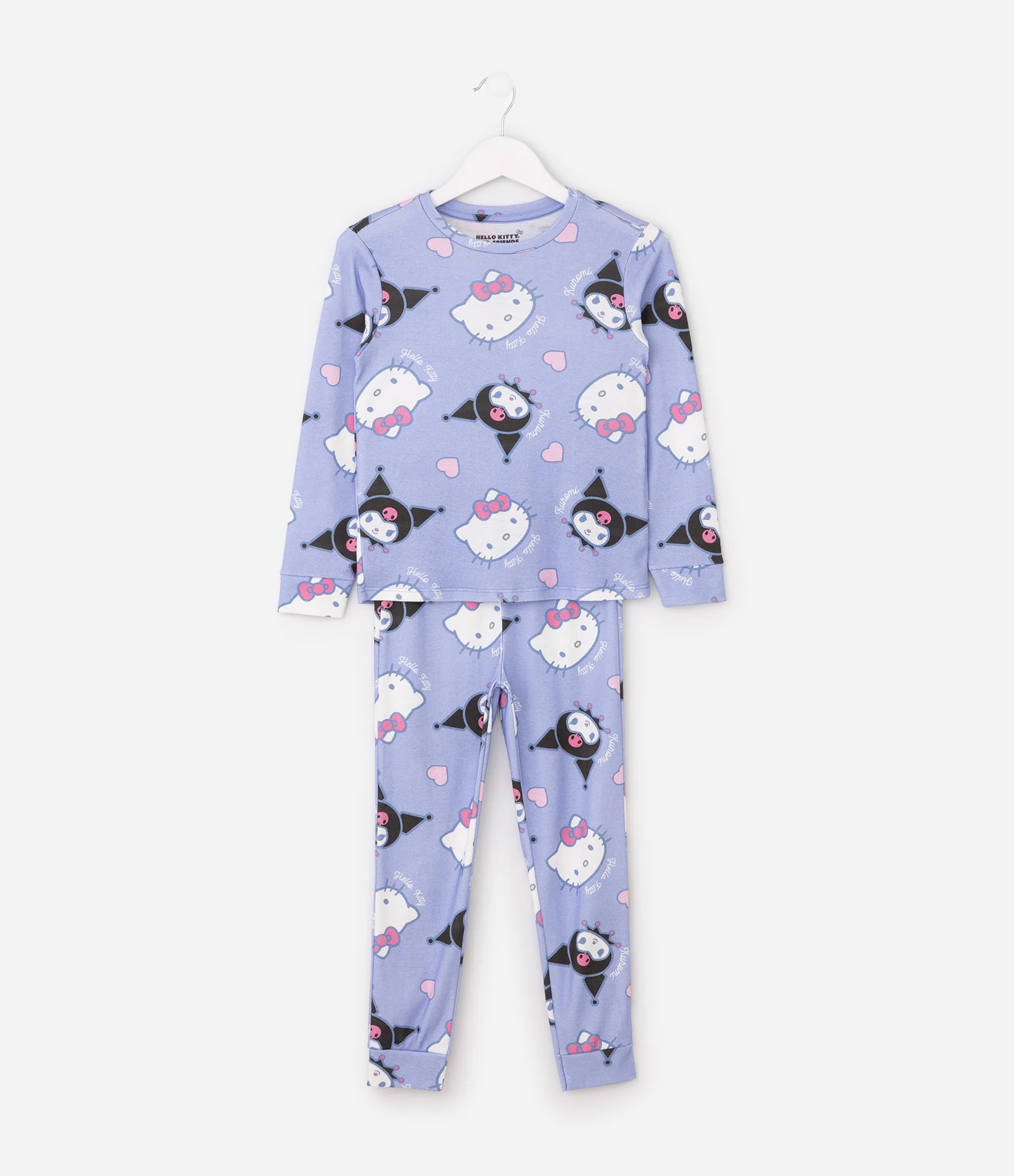 Pijama Longo Hello Kitty e Amigas - Tam 5 aos 14 Anos Azul 2
