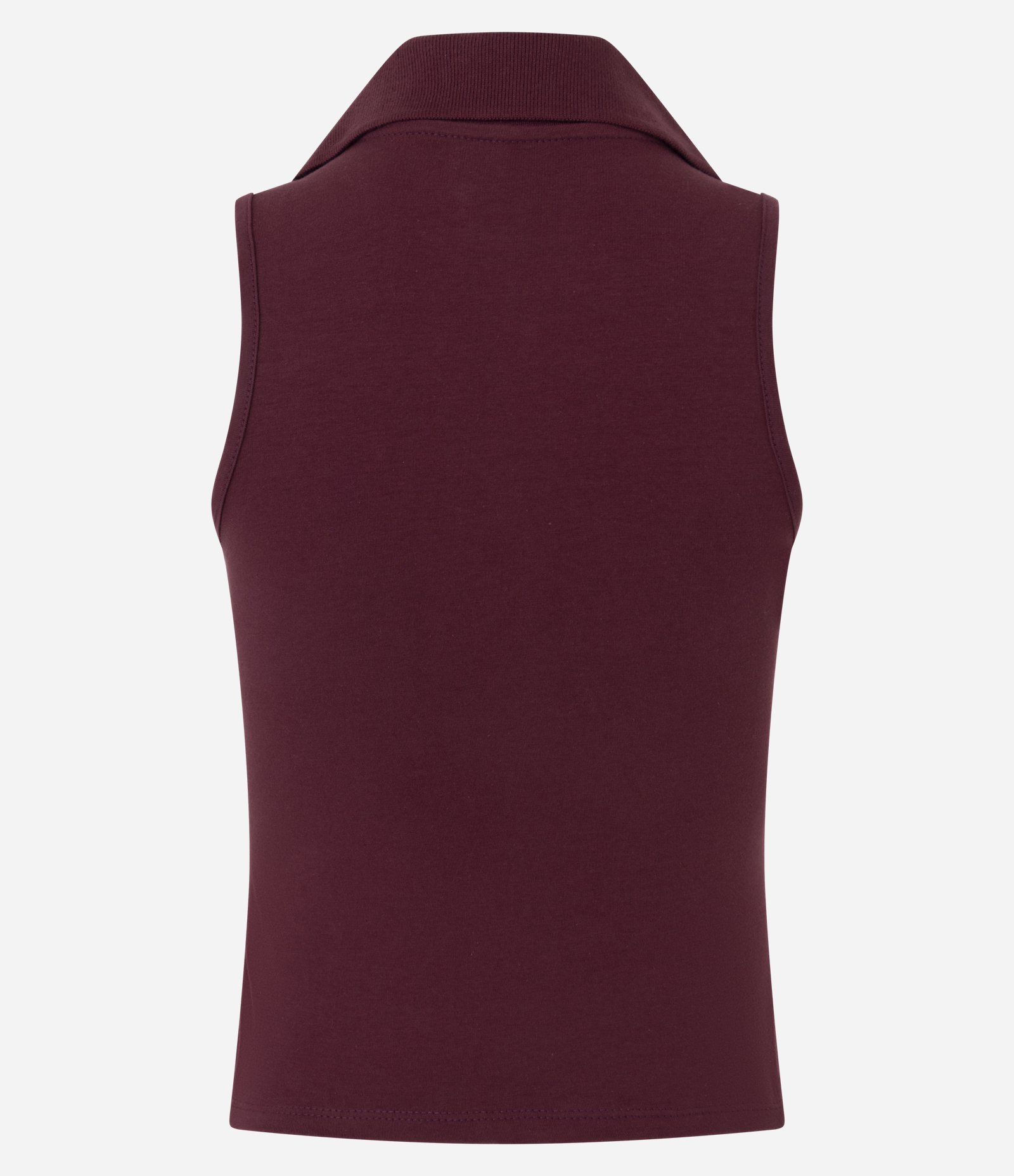 Blusa Polo em Decote V Sem Mangas Vinho 6
