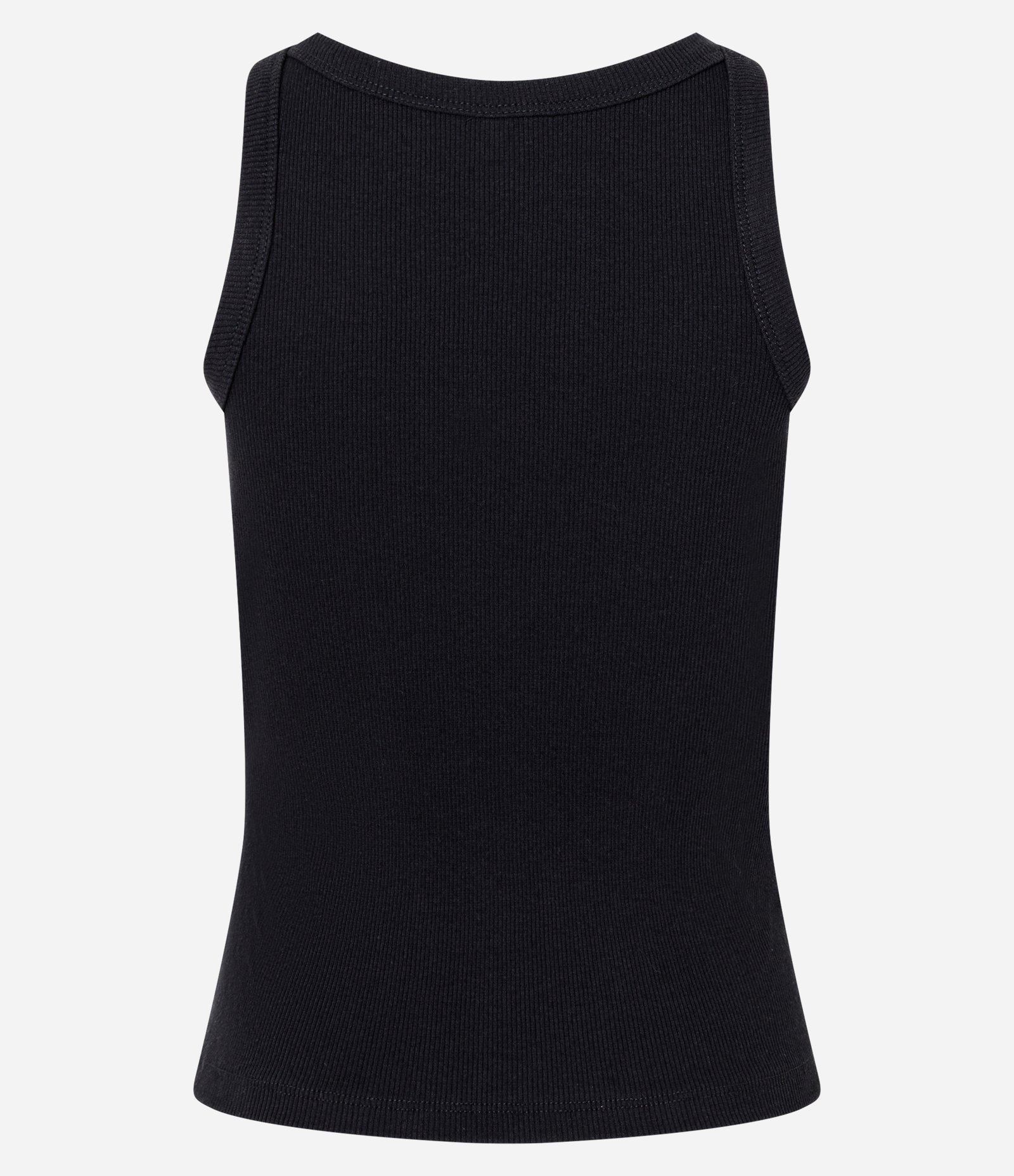 Blusa Regata Canelada em Ribana de Algodão Preto 3