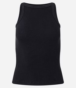 Blusa Regata Canelada em Ribana de Algodão