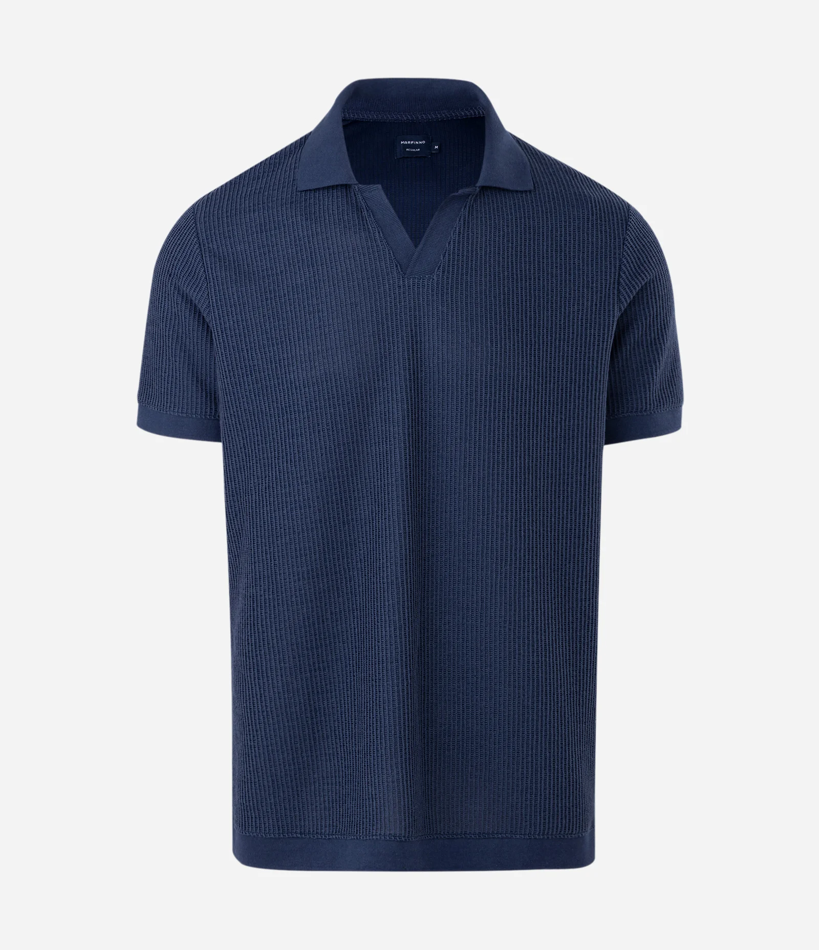 Camisa Polo Regular em Algodão com Textura Azul 1