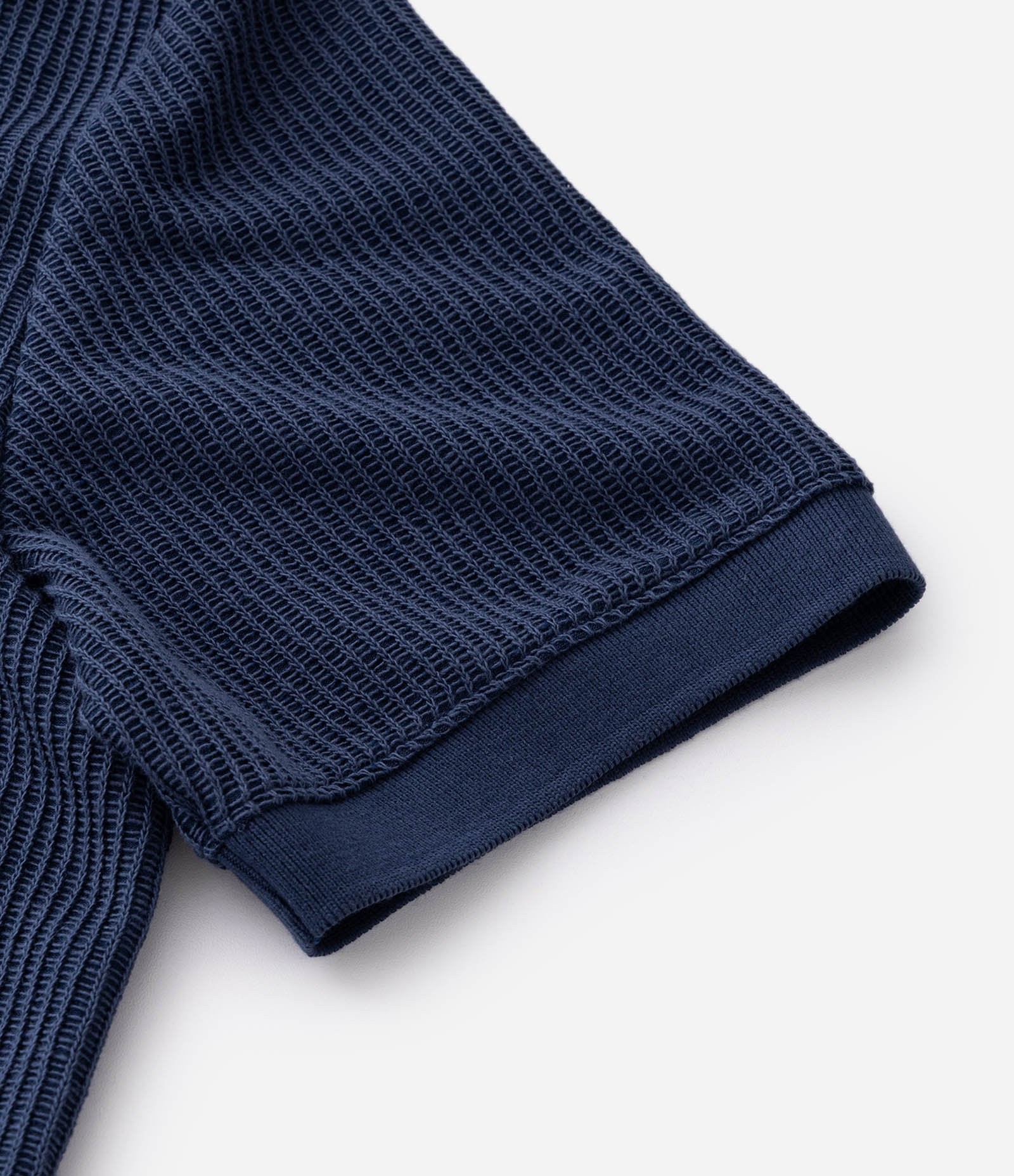 Camisa Polo Regular em Algodão com Textura Azul 5