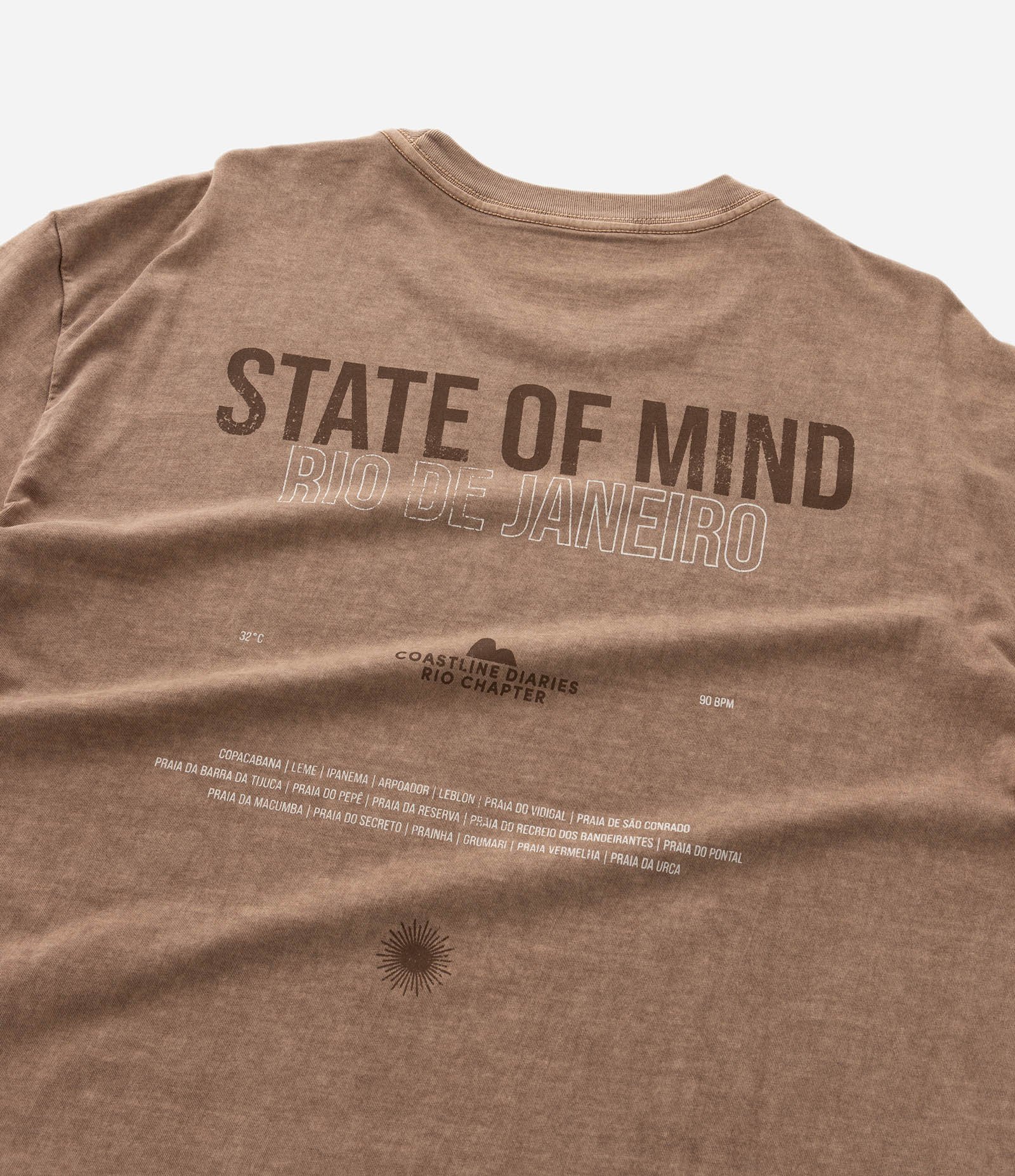 Camiseta Comfort Manga Curta em Algodão com Lettering State of Mind Marrom 9