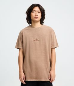 Camiseta Comfort Manga Curta em Algodão com Lettering State of Mind