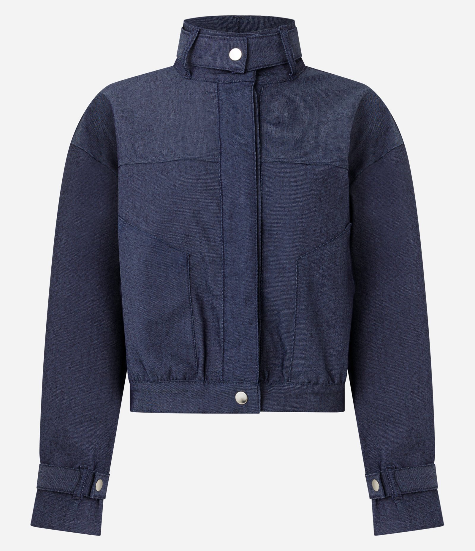 Jaqueta Bomber em Jeans com Bolsos Azul 6