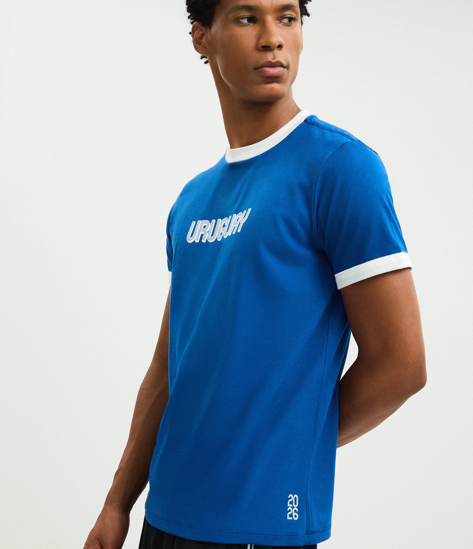 Camiseta Bordado Uruguay Azul 4