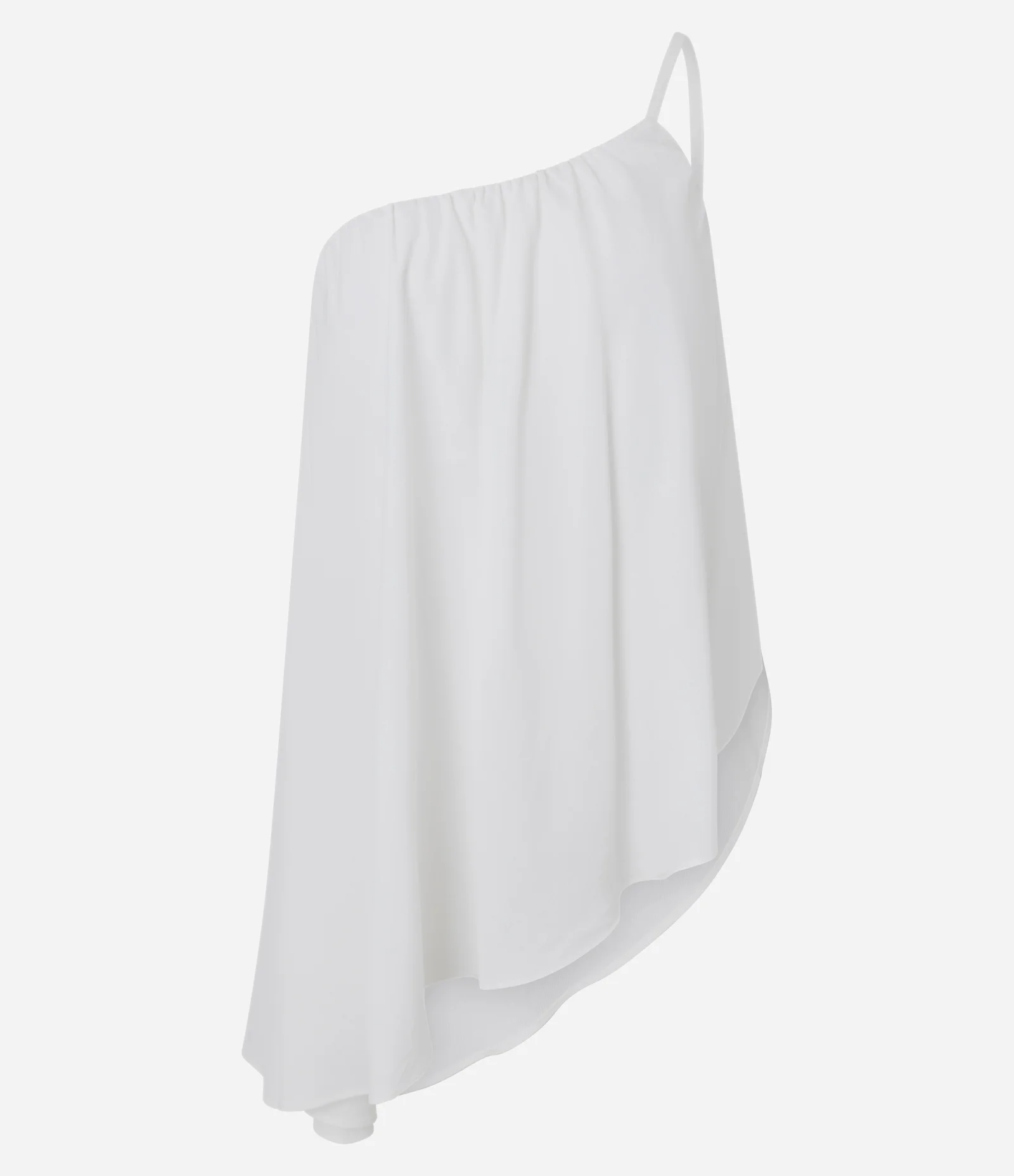 Blusa Assimétrica Ombro Único em Viscose Branco 1
